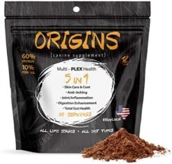 ROGUE PET SCIENCE Origins 5-in-1 Dog Supplement - Powdered Food Topper W/Natural Omega 3 Fish Oil - Supports Healthy Digestion, Skin, And Coat - Helps Reduce Itching & Joint Inflammation (5 Lbs) -Zoo Shop 51NFSMUysIL. AC