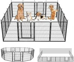 Meagkka Dog Fence 8 Panels Dog Pen Outdoor Dog Fence Exercise Pen 24 Inch Height Pet Play Yard Gate With Doors For Large/Medium/Small Dogs, Pet Playpen For RV, Camping, Yard -Zoo Shop 51NT17jY62L. AC 1