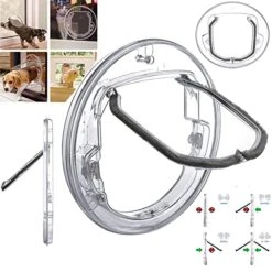 Pet Door New Safe Lockable Screen Outdoor Dogs Cats Window Gate Wall Enter Freely Fashion Pretty Garden Easy Install -Zoo Shop 51NaP2jlWfL