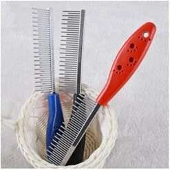 YangYan Pet Dog Cat Metal Double Row Teeth Brush Grooming Hair Comb Rake Tool Useful (Color : Random Color, Size : M) -Zoo Shop 51NoJuFm6L. AC