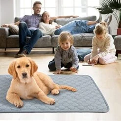 SONGBIRDTH 2Pcs Dog Training Pads Washable Waterproof Dog Pad, Reusable Travel Mats With Anti-Slip Bottom For Puppies Cats Rabbits Khaki M -Zoo Shop 51NrlbSs0ES