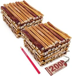 ValueBull Bully Sticks For Small Dogs, Extra Thin 6 Inch, 200 Count - All Natural Dog Treats, 100% Beef Pizzles, Single Ingredient Rawhide Alternative -Zoo Shop 51NvFTUuuXL. AC