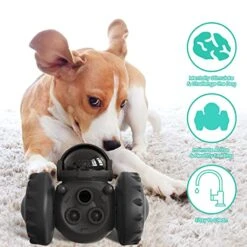 Dog Puzzle Toys, Interactive Treat Toy Food Dispenser, JOSMAX Robot Wheel Slow Feeder Toys For Smart Dogs To Keep Them Busy, Enrichment Toys For IQ Training Mind Improvement - Black -Zoo Shop 51OIjRfLjTL