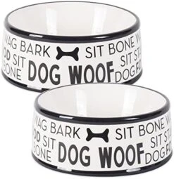 Bone Dry Black & White Dog Bone Ceramic Pet Bowl & Canister, Canister, 5.5x5.5x8.25, Black -Zoo Shop 51OT6WnFReL. AC