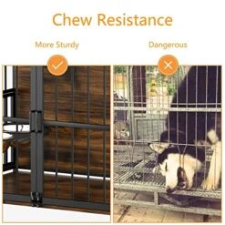 ROOMTEC Dog Crate Furniture-Style Cages For Large Dogs Indoor Heavy Duty Super Sturdy Dog Kennels With 2 Stainless Steel Bowls (48Inch = Int.dims: 46" W X 29" D X 35.5" H) -Zoo Shop 51ObAVM6kEL
