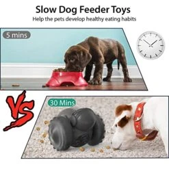Dog Puzzle Toys, Interactive Treat Toy Food Dispenser, JOSMAX Robot Wheel Slow Feeder Toys For Smart Dogs To Keep Them Busy, Enrichment Toys For IQ Training Mind Improvement - Black -Zoo Shop 51Ofq7jnuHL