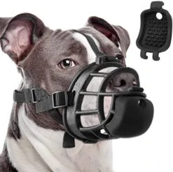 Dog Muzzle With Slow Feeder For Positive Training, Anti Biting Chewing Scavenging Wound Licking, Humane Soft Basket Muzzle For Small Medium Large Dogs, Allow Panting, Easy To Accept -Zoo Shop 51Oq4YRxlL. AC 4