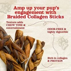 Natural Farm Braided Collagen Chews For Dogs (6 Inch, 10 Pack), Collagen Sticks, Natural Dog Chews, Long Lasting, For Small, Medium And Large Dogs, Odor-Free, Rawhide Alternative -Zoo Shop 51OvKWTIAjL