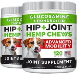 Hemp Treats - Glucosamine Dog Joint Supplement + Omega 3 - W/Hemp Oil - Chondroitin, MSM - Advanced Mobility Chews - Joint Pain Relief - Hip & Joint Care - Chicken Flavor - 120 Ct - Made In USA 23 Hemp Treats - Glucosamine Dog Joint Supplement + Omega 3 - W/Hemp Oil - Chondroitin, MSM - Advanced Mobility Chews - Joint Pain Relief - Hip & Joint Care - Chicken Flavor - 120 Ct - Made In USA -Zoo Shop 51P5SI0rq6L. AC