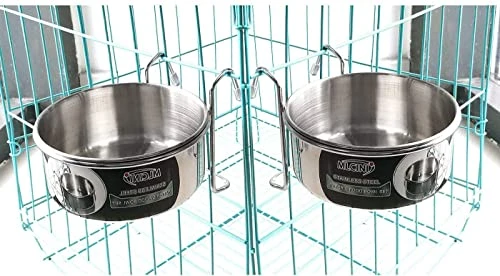 MLCINI Hanging Pet Bowl Dog Crate Bowl Dog Kennel Bowl 3 Size 2 Pack Non Spill Stainless Steel Food Water Bowls Bunny Feeder With Hook For Dogs Cats In Crate Cage Kennel (S/18 Ounce) 7 MLCINI Hanging Pet Bowl Dog Crate Bowl Dog Kennel Bowl 3 Size 2 Pack Non Spill Stainless Steel Food Water Bowls Bunny Feeder With Hook For Dogs Cats In Crate Cage Kennel (S/18 Ounce) - Image 5