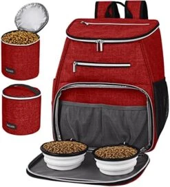 MEYELO Cat And Dog Travel Bag Backpack, Airline Approved Pet Supplies Backpack, Dog Travel Backpack With 2 Silicone Collapsible Bowls And 2 Food Baskets. -Zoo Shop 51Pggf3lAAL. AC