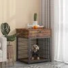 Furniture Dog Cage, Wooden Pet Kennels, Indoor Decorative End Table For Medium/Small Dog, Waterproof Chew-Resistant Dog House, Rustic Brownn -Zoo Shop 51PiI6Qyo4L
