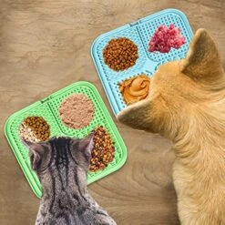 Rocossia Licking Mat For Dogs And Cats 3 Pack With Suction Cups, Dog Peanut Butter Lick Pads For Boredom Reducer, Slow Feeder Dog Cat Bowls For Bathing, Grooming And Training -Zoo Shop 51PsVazi32L