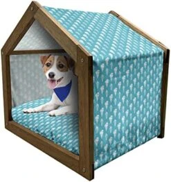 Ambesonne Banana Wooden Dog House, Graphic Illustration Of Tropical Fruit Ripe And Healthy Exotic Food, Indoor & Outdoor Portable Dog Kennel With Pillow And Cover, X-Large, Pale Green Yellow -Zoo Shop 51Pv9DeUaoL. AC
