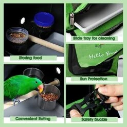 HUMLANJ Large Bird Carrier Backpack, Portable Bird Carrier Travel Cage, Outdoor Breathable Pet Bird Carrier Travel Bag With Standing Perch And Tray For Medium To Large Birds, Parrots -Zoo Shop 51QAYUpexaL
