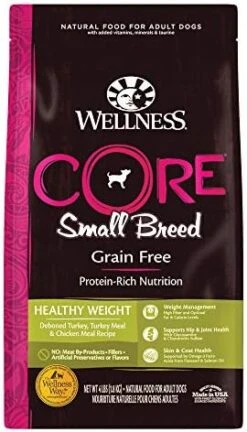Wellness CORE Grain-Free High-Protein Small Breed Dry Dog Food, Natural Ingredients, Made In USA With Real Meat (Adult, Healthy Weight, 12-Pound Bag) -Zoo Shop 51QJhhtD0 L. AC