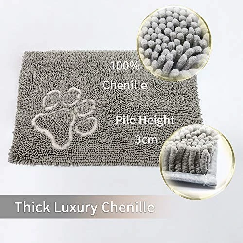 Dog Mat For Floor,Grey 20x31Inch Muddy Mats For Dogs,Pet Dog Feeding Mat Rug For Food And Water,Dries Quickly, Machine Washable 5 Dog Mat For Floor,Grey 20x31Inch Muddy Mats For Dogs,Pet Dog Feeding Mat Rug For Food And Water,Dries Quickly, Machine Washable - Image 3