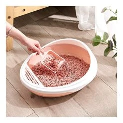 YangYan Pet Toilet Bedpan Detachable Anti-Splash Cat Litter Box Free Cat Litter Spatula Kitten Semi-Enclosed Clean Plastic Litter Box (Color : Blue, Size : 41cmx25cm) -Zoo Shop 51QSuyATjvL