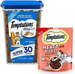 TEMPTATIONS MixUps Crunchy And Soft Cat Treats, Surfer's Delight Flavor, 30 Oz. Tub -Zoo Shop 51QWgxPJHQL. AC