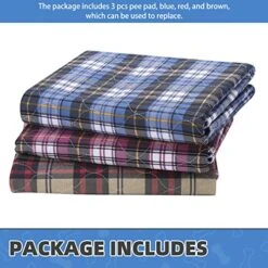 KOOLTAIL Washable Pee Pads For Dogs - Waterproof & Non-Slip Plaid Puppy Potty Training Pads, Reusable Whelping Pads, Dog Food Feeding Mat,Blue & Purple & Brown -Zoo Shop 51Qx15Sl4uL