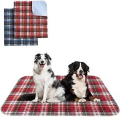 KOOLTAIL Washable Pee Pads For Dogs - Waterproof & Non-Slip Plaid Puppy Potty Training Pads, Reusable Whelping Pads, Dog Food Feeding Mat,Blue & Purple & Brown -Zoo Shop 51REIEA1i5L. AC