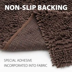 PEOPLE&PETS Indoor Dog Chenille Rug Dogs Mud Mat Pet Food Mats For Floors Dirty Mud Paws Rugs Low-Profile Doormat For Dogs Muddy Pawprints, Pet Entry, Back Door, Mud Room, Paw Gray, 20x31, Brown -Zoo Shop 51REUm24JlL