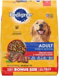 Pedigree Complete Nutrition Adult Dry Dog Food Grilled Steak & Vegetable Flavor Dog Kibble, 18 Lb. Bag -Zoo Shop 51RLni0mgfL. AC