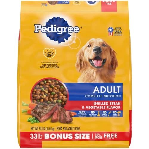 PEDIGREE Complete Nutrition Adult Dry Dog Food Roasted Chicken, Rice & Vegetable Flavor Dog Kibble, 33 Lb. Bag 3 PEDIGREE Complete Nutrition Adult Dry Dog Food Roasted Chicken, Rice & Vegetable Flavor Dog Kibble, 33 Lb. Bag