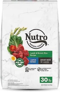 NUTRO NATURAL CHOICE Large Breed Adult Dry Dog Food, Lamb & Brown Rice Recipe Dog Kibble, 40 Lb. Bag -Zoo Shop 51RNgPRx8L. AC