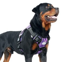 Auroth Tactical Dog Harness For Small Medium Large Dogs No Pull Adjustable Pet Harness Reflective K9 Working Training Easy Control Pet Vest Military Service Dog Harnesses (L, Purple Camo)
