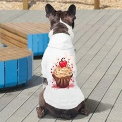 GENERIC Kawaii Cupcake Dog Hoodie - Cute Food Dog Coat - Cartoon Dog Clothing - Gray, L -Zoo Shop 51ReXhCt5nL