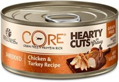 Wellness CORE Hearty Cuts Natural Grain Free Wet Canned Cat Food, Chicken & Turkey, 5.5-Ounce Can (Pack Of 24) -Zoo Shop 51RgainqTwL. AC