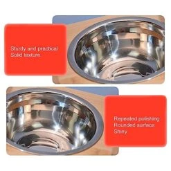 Elevated Cat Bowls For Food And Wate, 15° Tilted Raised Stainless Steel Pet Bowl For Puppy And Cats, Adjustable Height Dog Food Feeding Dishes Water Bowl Stand B -Zoo Shop 51RwtXKxhnL