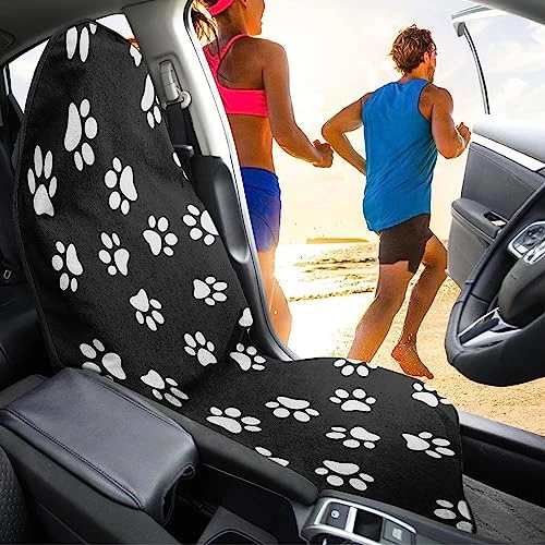 TOADDMOS Waterproof SeatShield Sport Front Car Seat Cover - Dog Paws Black Washable Car Seat Protector From Sweat, Food, Dirt After Gym, Anti-Slip Universal Car Seat Covers 3 TOADDMOS Waterproof SeatShield Sport Front Car Seat Cover - Dog Paws Black Washable Car Seat Protector From Sweat, Food, Dirt After Gym, Anti-Slip Universal Car Seat Covers