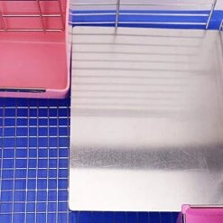 SONGBIRDTH Summer Small Pet Hamster Rabbit Aluminum Alloy Cooling Mat Non-Slip Cage Bed Pad,Breathable Cotton Blend,Removable Easy To Clean Silver L -Zoo Shop 51SEsv84OIL