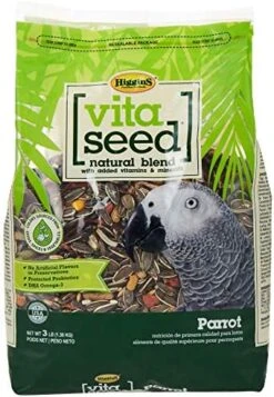 Higgins Vita Seed Parrot Food 5 Lb Bag, Great For Large Parrots, Macaws And All Large Birds