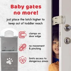 TheDoorLatch Steel Cat Door Strap And Latch, Sturdy Door Holder For Keeping Dogs And Kids Out Of Rooms, Litter Boxes, And Food, Steel Silver Color Cat Door Latch 13 TheDoorLatch Steel Cat Door Strap And Latch, Sturdy Door Holder For Keeping Dogs And Kids Out Of Rooms, Litter Boxes, And Food, Steel Silver Color Cat Door Latch -Zoo Shop 51SlT1sVk4L