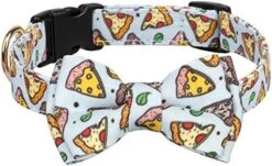 Gyapet Dog Collar For Large Dogs Medium Bowtie Detachable Adjustable Cute Cartoon Quick Release Snap Pizza L -Zoo Shop 51SsZ7jZcL. AC