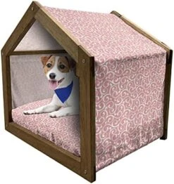 Ambesonne Banana Wooden Dog House, Graphic Illustration Of Tropical Fruit Ripe And Healthy Exotic Food, Indoor & Outdoor Portable Dog Kennel With Pillow And Cover, X-Large, Pale Green Yellow -Zoo Shop 51T2fCzVZzL. AC