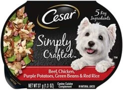 CESAR Simply Crafted Adult Wet Dog Food Meal Topper, Chicken, Carrots & Green Beans, (10) 1.3 Oz. Tubs -Zoo Shop 51TD4iWml1L. AC 1