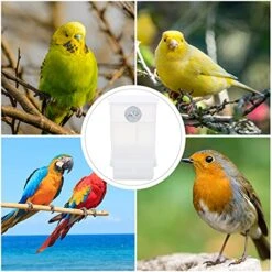 Alipis Parakeet Cage Automatic Bird Feeder Transparent Food Container Parrot Dishes Cockatiel Food Dispenser Bowls For Canary Finch Conure Lovebirds, 2Pcs Bird Water Dispenser
