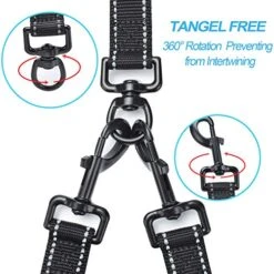 PetBonus 2-Pack Silicone Pet Can Lids (Orange, Green) And Adjustable Double Dog Leash (Black) -Zoo Shop 51TQC1SpibL