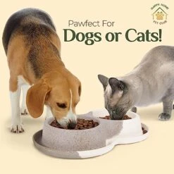 Dog Bowls For Medium Sized Dog - Bamboo Fiber Dog Food Bowls For Small Sized Dogs With Drip Catch Rim, Non-Slip Silicon Pads, 4 Cups, Food And Water Bowls For Dogs And Cat Bowl -Zoo Shop 51TV5zHDR4L