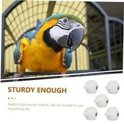EVANEM 5pcs Food Cup Round Bird Cage Parakeet Feeder Bird Cage Accessories Birds Bowl Cup Small Animal Feeding Supplies Bird Bowl Parrot Feeder Bird Water Cup White Starling Small Parrot -Zoo Shop 51TWtYxCt7L