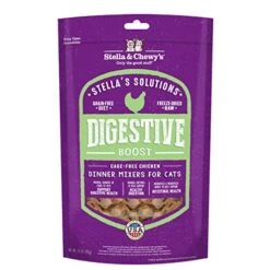 Stella & Chewy’s – Stella’s Solutions Digestive Boost – Cage-Free Chicken Dinner Mixer – Freeze-Dried Raw, Protein Rich, Grain Free Cat Food – 7.5 Oz Bag