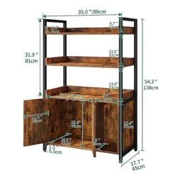 YITAHOME Large Hidden Cat Litter Box Furniture With 3 Shelves And Doors, Wood Litter Box Enclosure, Cat Washroom Storage, Brown -Zoo Shop 51TY2BNmdHL