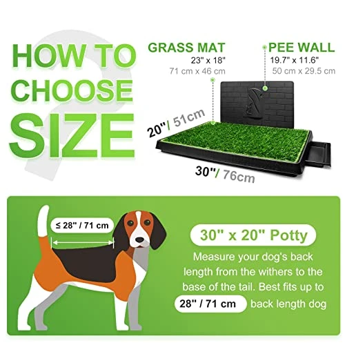 Hompet Dog Grass Pad With Tray Large, 2 Pcs Artificial Grass Training Pads With Pee Baffle Patch Puppy Turf Potty For Indoor And Outdoor Use, Ideal For Small And Medium Dogs (30"×20") 4 Hompet Dog Grass Pad With Tray Large, 2 Pcs Artificial Grass Training Pads With Pee Baffle Patch Puppy Turf Potty For Indoor And Outdoor Use, Ideal For Small And Medium Dogs (30"×20") - Image 2