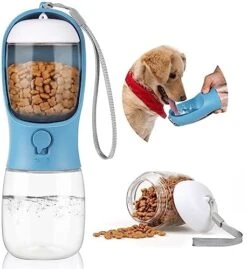 Kytely Dog Water Bottle Large, Portable Pet Water Bottle With Food Container, Leak Proof Travel Dog Water Bottle, Puppy Water Dispenser For Outdoor Walking,Hiking,Travel (19oz Pink) -Zoo Shop 51TYtyLXj6L. AC