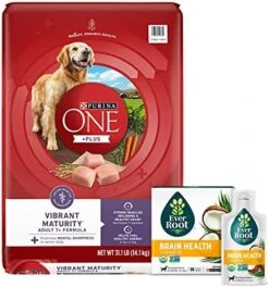 Purina ONE High Protein Dry Senior Dog Food Plus Vibrant Maturity Adult 7 Plus Formula - 16.5 Lb. Bag -Zoo Shop 51TbH0IGgL. AC