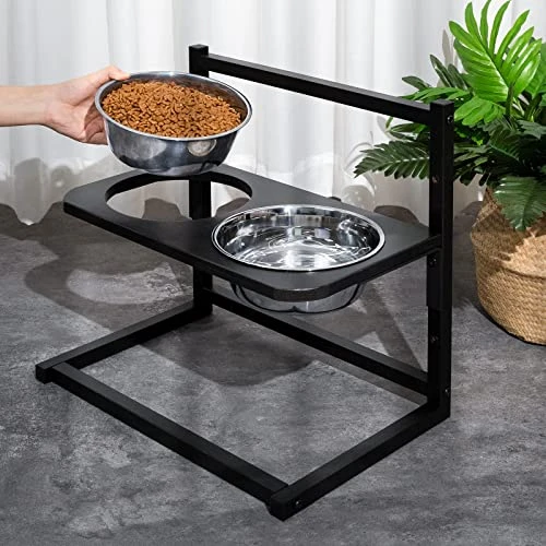 Emfogo Dog Food Bowls Raised Dog Bowl Stand Feeder Adjustable Elevated 3 Heights 5in 9in 13in With Stainless Steel Food Elevated Dog Bowls For Large Dogs And Cats 16.5x16 Inch,Patented 5 Emfogo Dog Food Bowls Raised Dog Bowl Stand Feeder Adjustable Elevated 3 Heights 5in 9in 13in With Stainless Steel Food Elevated Dog Bowls For Large Dogs And Cats 16.5x16 Inch,Patented - Image 3